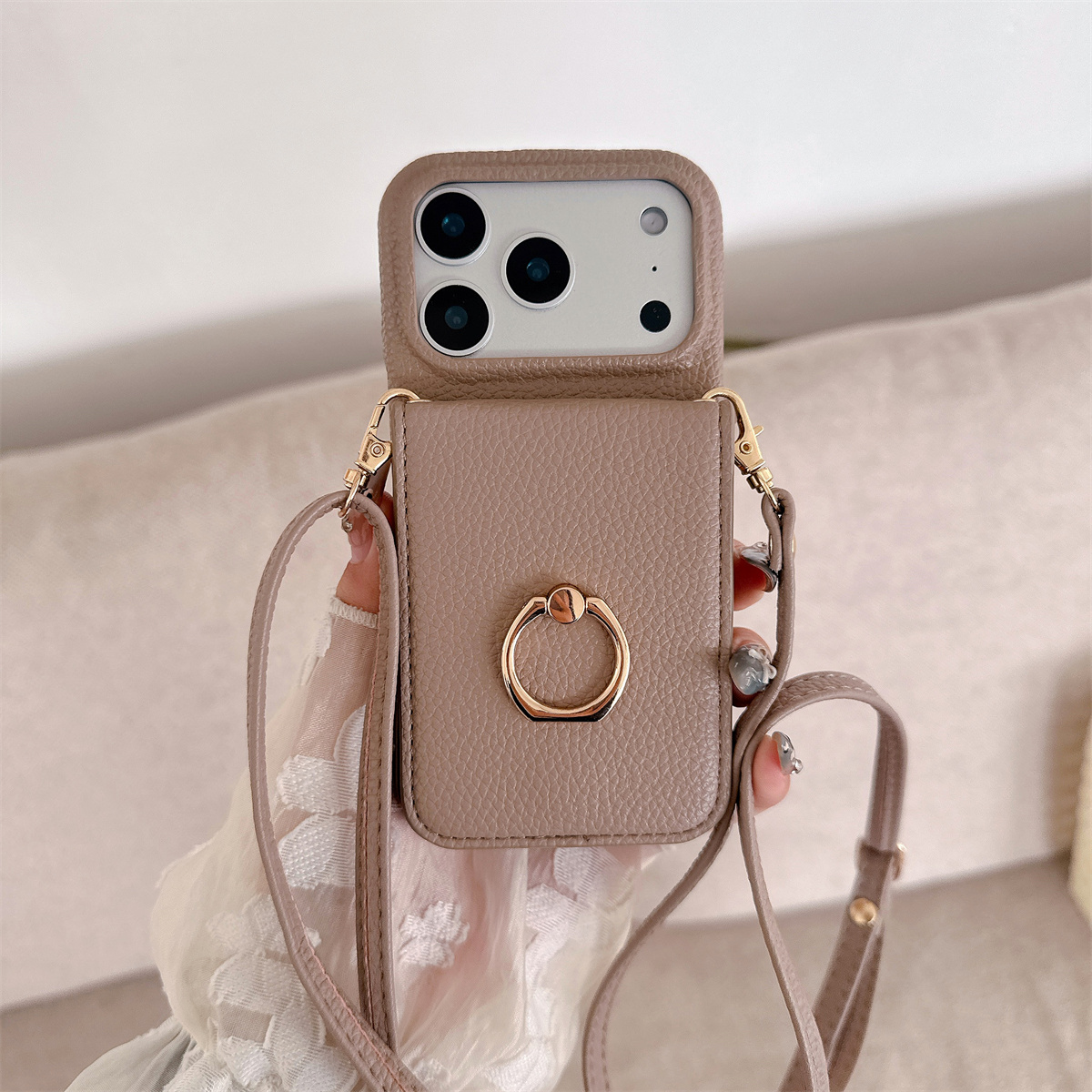 Cordino a tracolla con anello  - Leather Wallet Card Holder Phone Cover recensione e prezzo