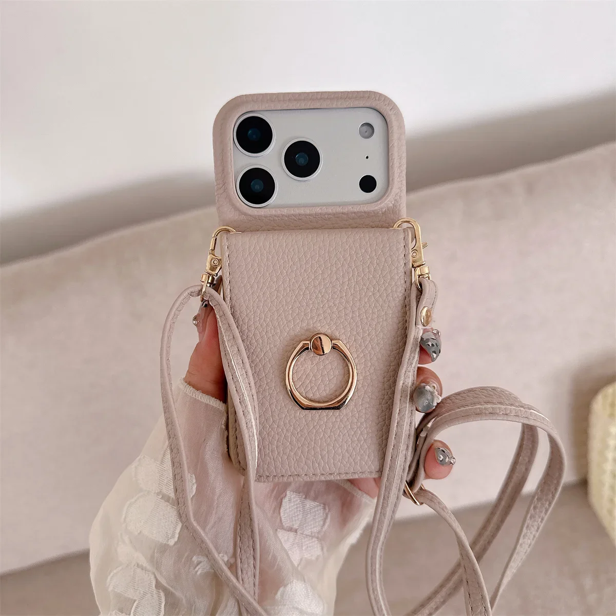 Cordino a tracolla con anello  - Leather Wallet Card Holder Phone Cover recensione e prezzo